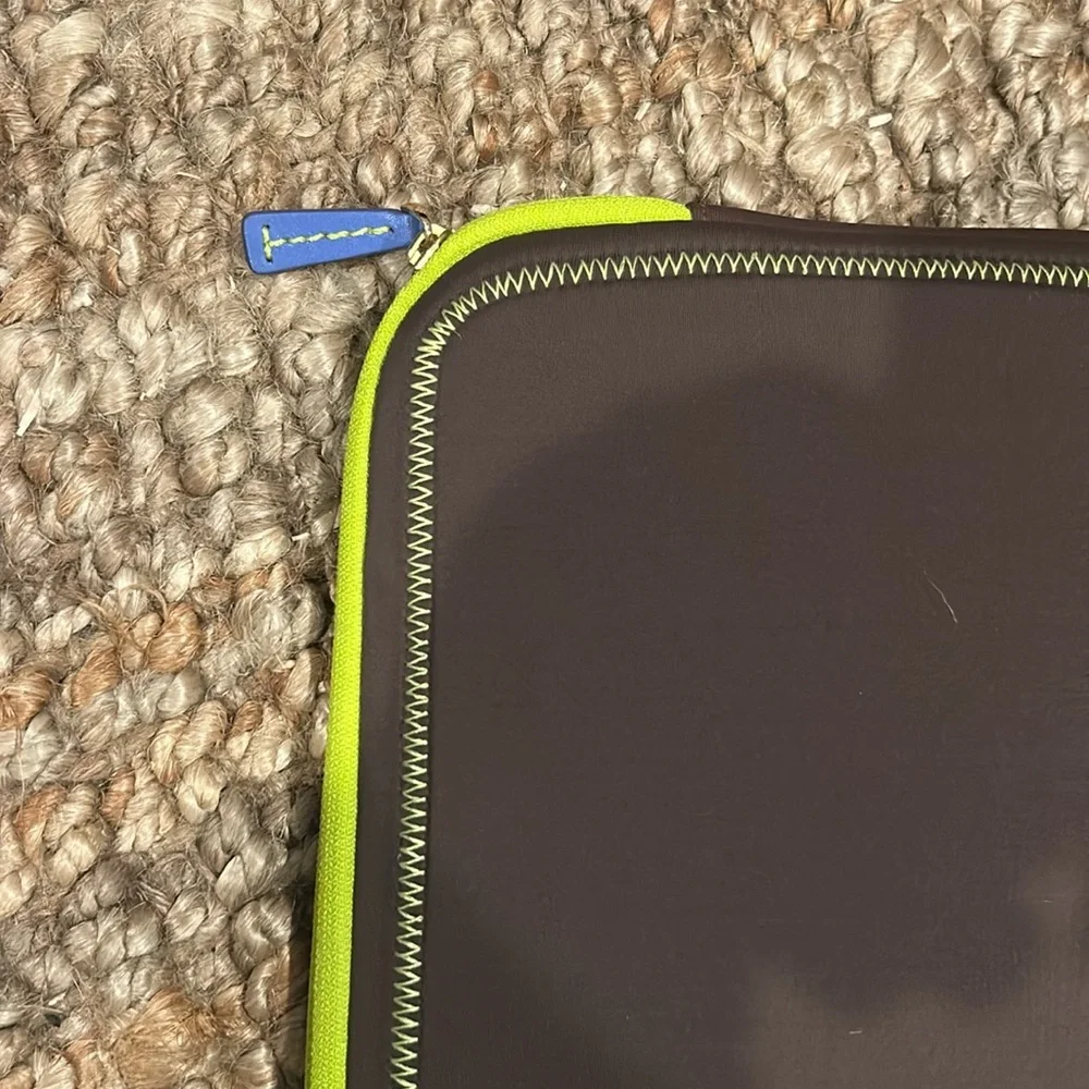 Tumi Brown/Yellowish Green Paisley Printed Laptop Bag